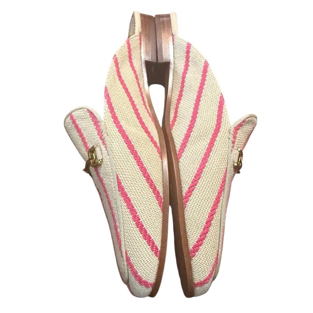 Sam Edelman Taffy Pink Stripe Canvas Linnie Bit Mules Size 7.5 - Picture 7 of 9